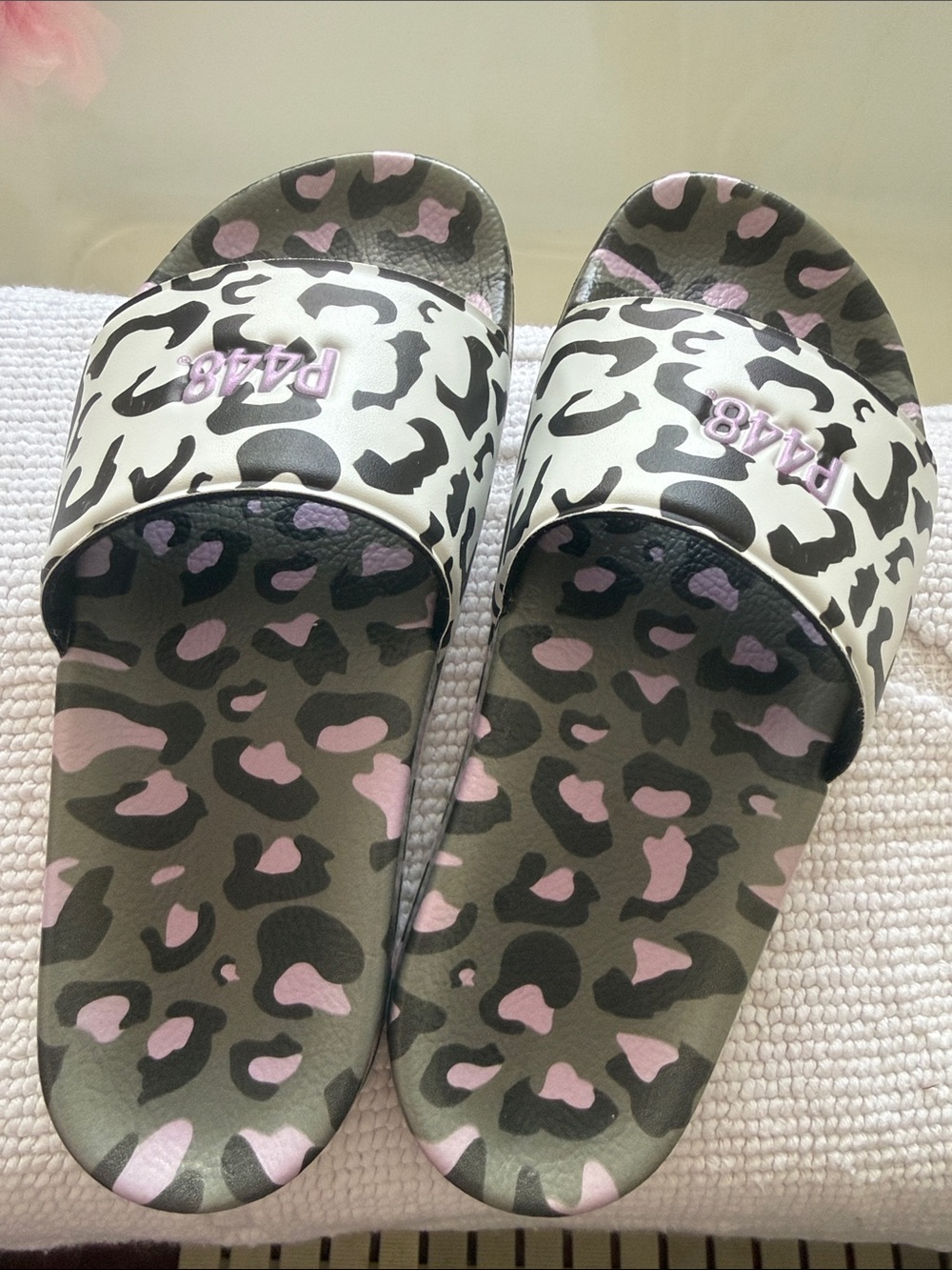 P448 Super Slide Sandals Leopard Zebra Made in Italy EU 39